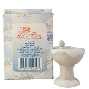 Precious Moments Sugar Town Bird Bath Figurine Enesco 150223 1995